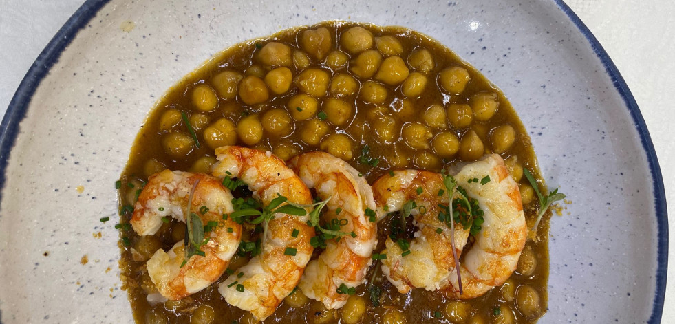 La receta de la semana: garbanzos al curry con gambón
