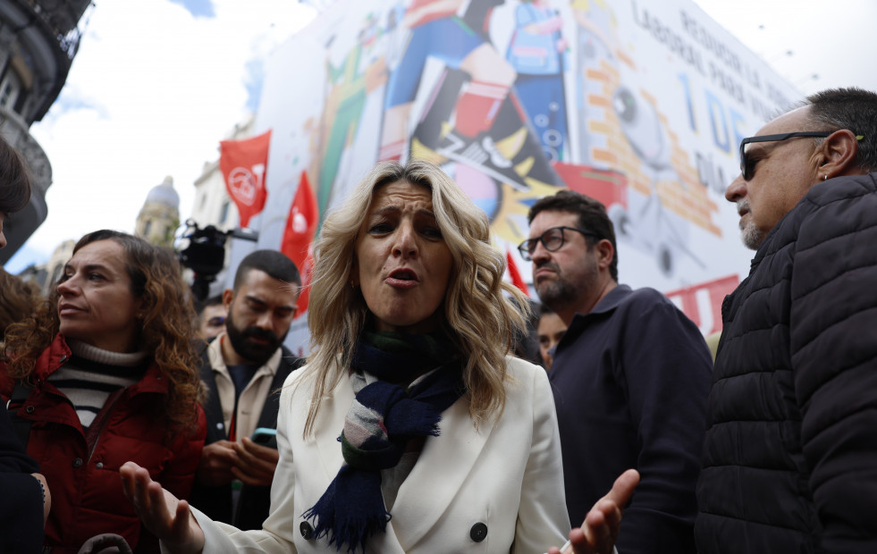 Yolanda Díaz teme que la fusión del BBVA y el Sabadell perjudique el empleo