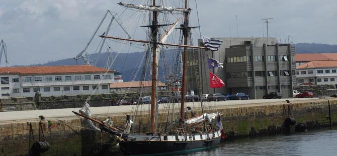 La goleta francesa “La Recouvrance” amarró en los muelles ferrolanos por segunda vez en el último año