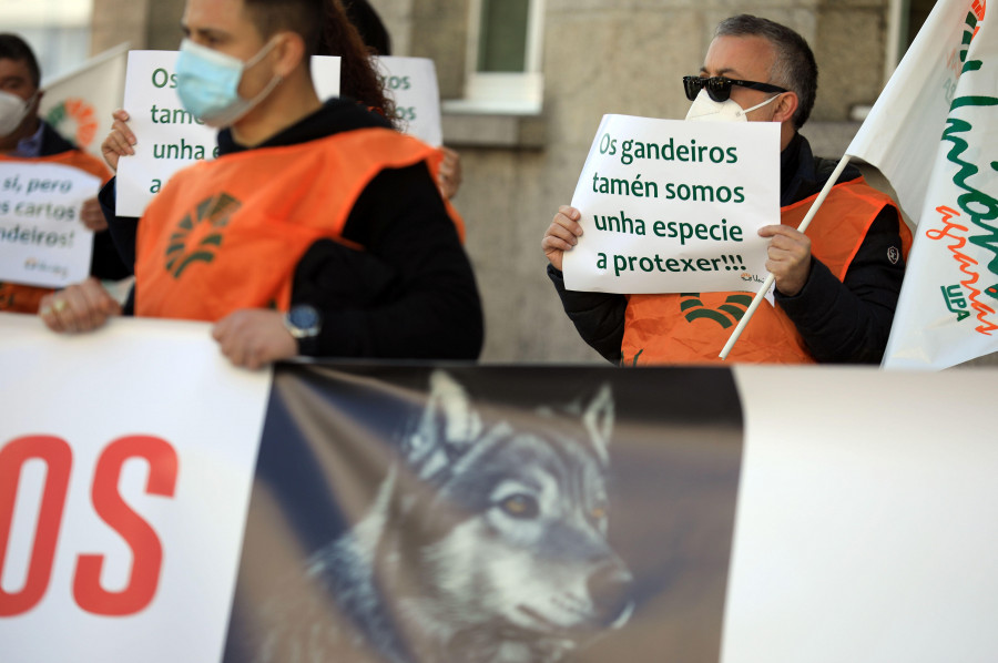 Un centenar de ganaderos protestan por la falta de ayudas ante los ataques del lobo