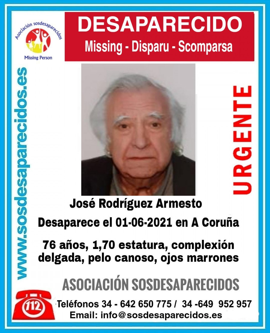 Desactivada la alerta tras encontrar al coruñés de 76 años que se daba por desaparecido