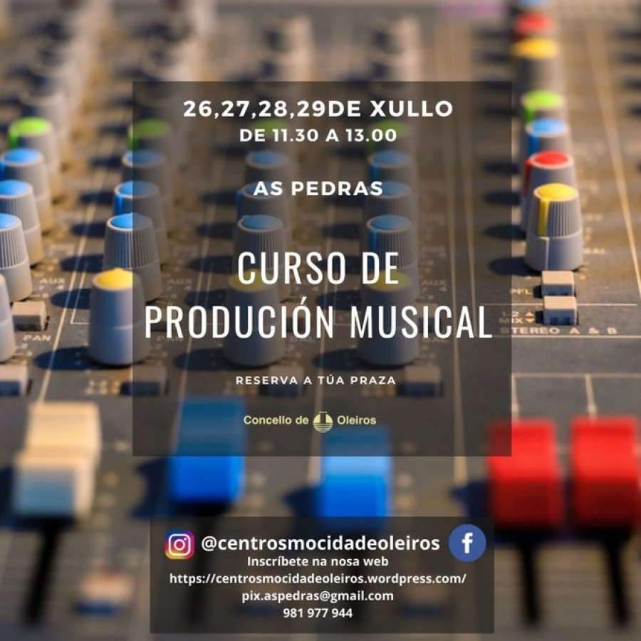 Los jóvenes de entre 14 y 30 años de Oleiros podrán participar en un curso de producción musical