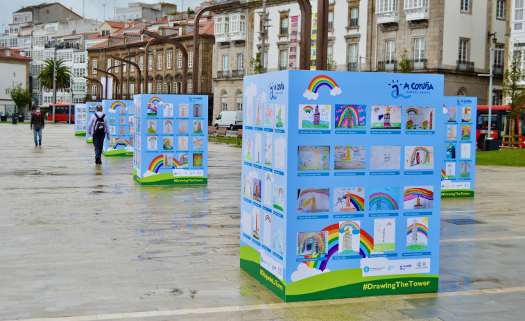 Los dibujos hechos por los niños en el confinamiento se muestran en La Marina y en la Torre