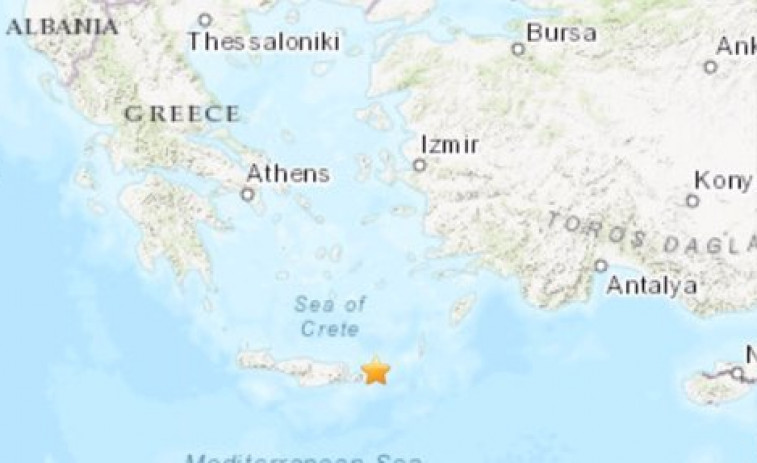 Registrado un terremoto de magnitud 6,3 frente a la isla de Creta