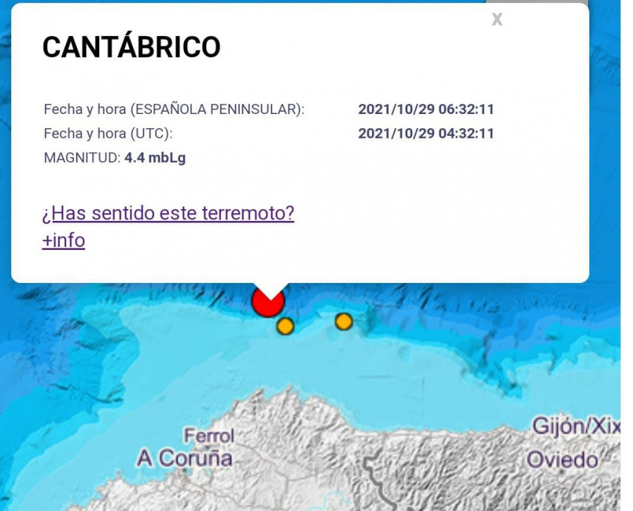 Un terremoto de 4'4 grados se deja sentir en A Coruña