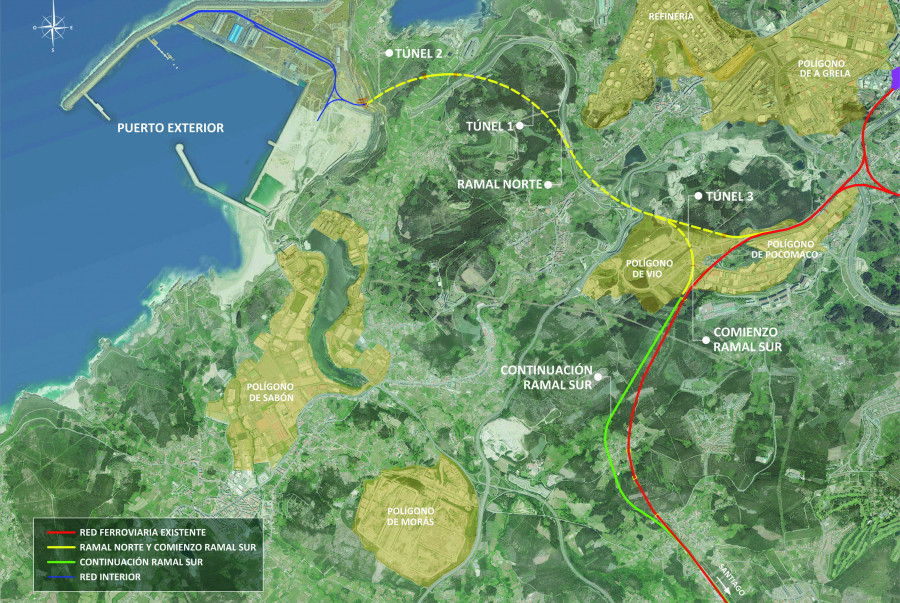 El Adif licita la obra del tren a Punta Langosteira, que comenzará este año