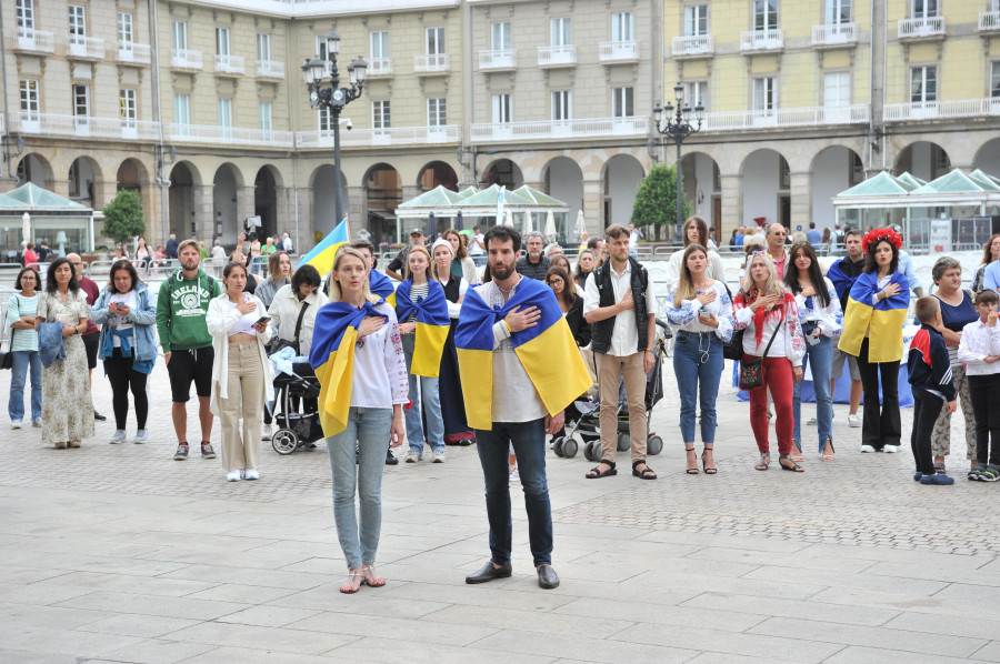 “Luchamos por la libertad”: el clamor desde María Pita por el Día de la Independencia de Ucrania