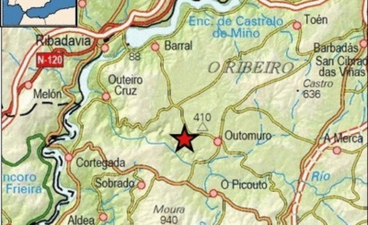 La provincia de Ourense registra dos pequeños temblores con epicentro en Cartelle y A Gudiña