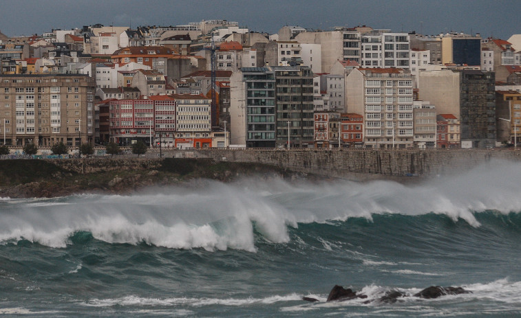 Alerta naranja por temporal costero el jueves en la provincia de A Coruña