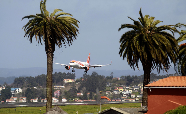 La gaita suena en el primer vuelo Ginebra-A Coruña