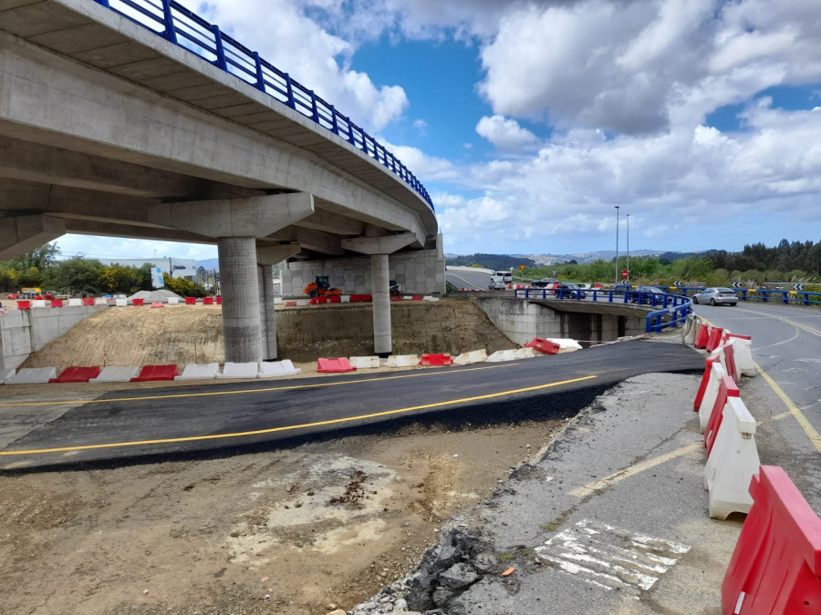 La obra del enlace de la Vía Ártabra con la N-VI en Iñás entra en una fase decisiva con su apertura al tráfico
