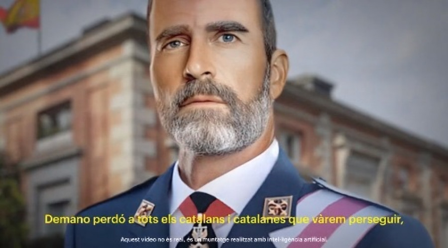 Junts publica un vídeo con un falso Felipe VI hecho con IA: "Pido perdón a todos los catalanes"