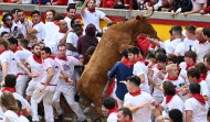 Seis trasladados por heridas y contusiones tras el primer encierro de San Fermín, sin heridos por asta