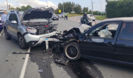 Un hombre resulta herido en una colisión entre dos coches en la Nacional-VI en Bergondo