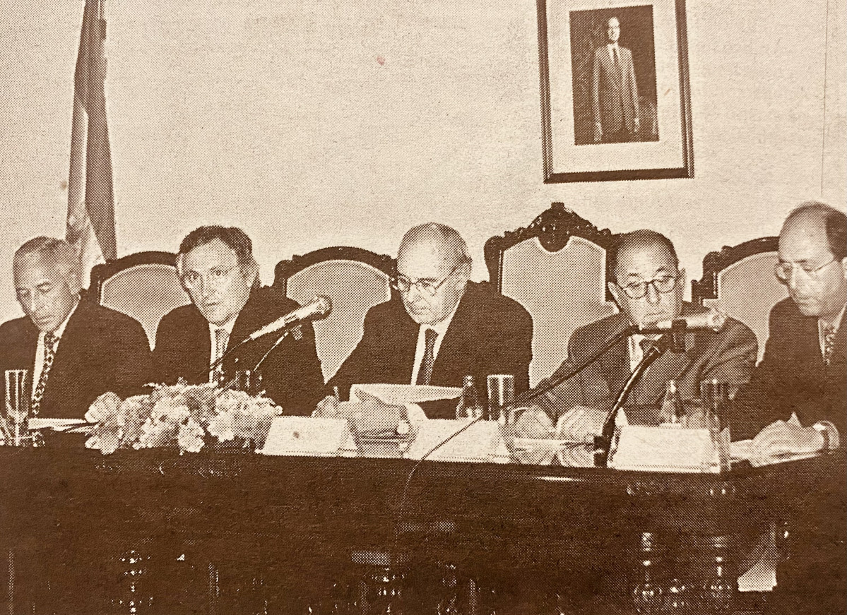 Miguel Carrero, Cochón, Romay, Ignacio Sánchez Nicolay y Francisco Javier Peteiro Cartelle Colegio de Médicos 1998