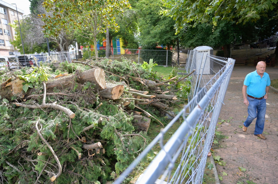 La reforma del parque Ramón Barba, O Temple, obliga a talar 15 árboles