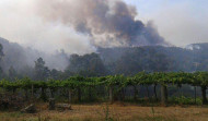 Dos aviones y dos helicópteros actúan en un incendio en Arbo