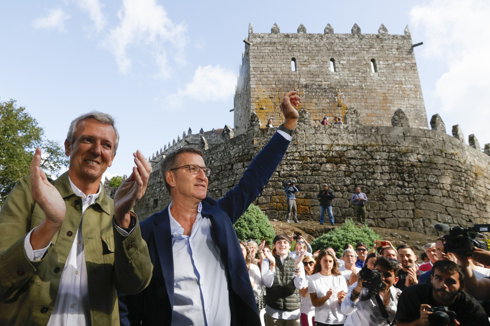 Feijoo y Rueda en el castillo de Soutomaior