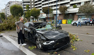 Herida en Vigo tras caer un árbol sobre el vehículo que conducía