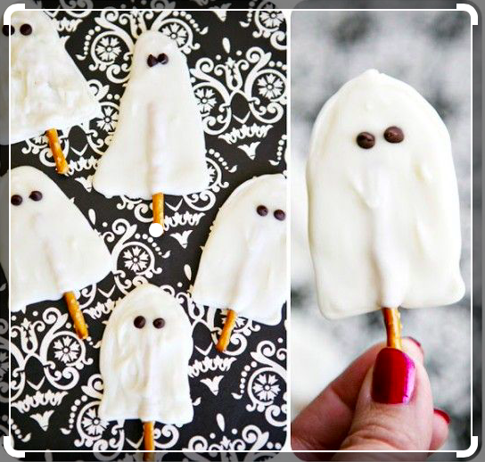 Batido de chocolate blanco fantasma para Halloween