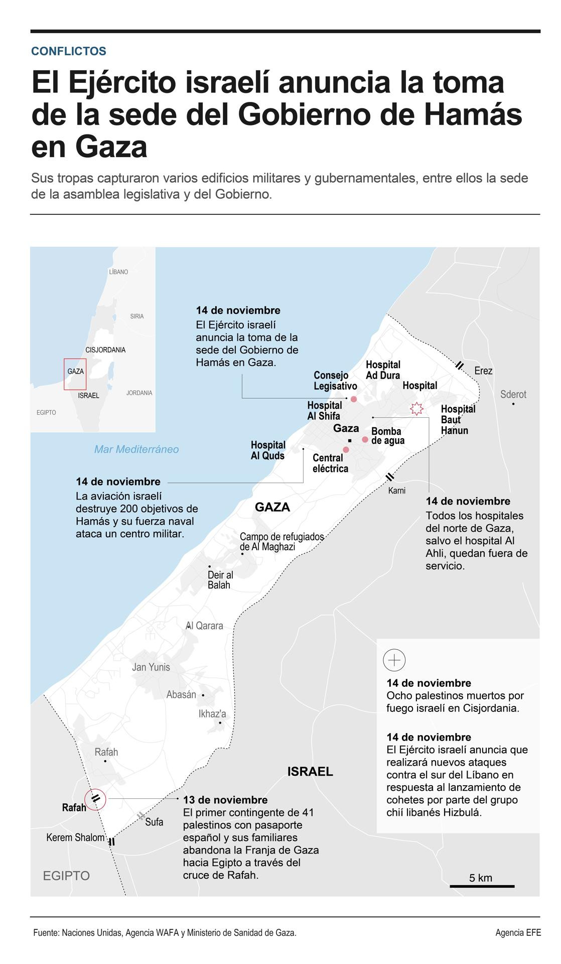 Mapa Gaza 14 noviembre