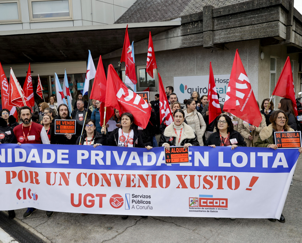 Concentración en A Coruña este jueves con motivo de la huelga de la sanidad privada de la provincia @Cabalar (EFE)