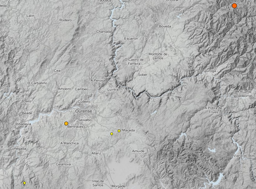 Tres terremotos sacuden el sur de Lugo y Ourense