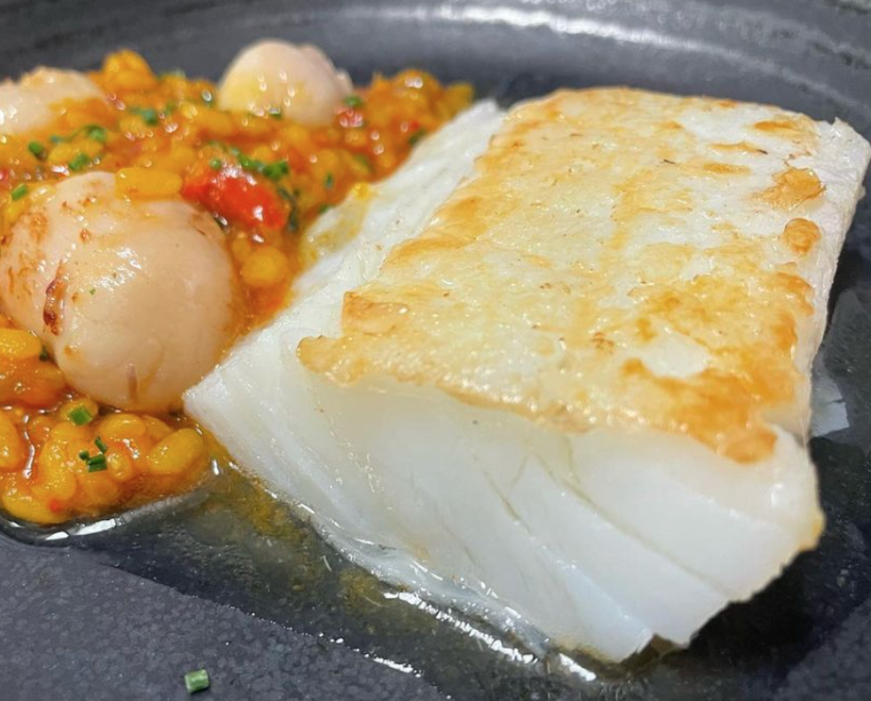 Bacalao arroz zamburiñas Artabria