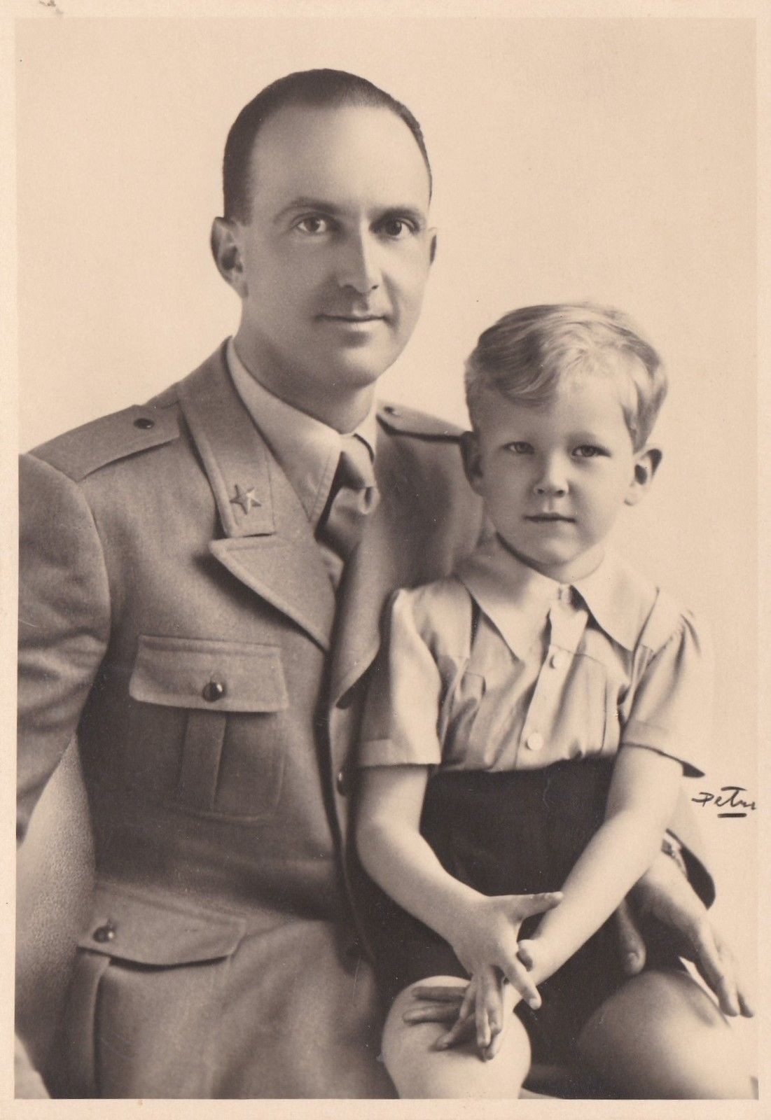 King Umberto II of Italy with his only son