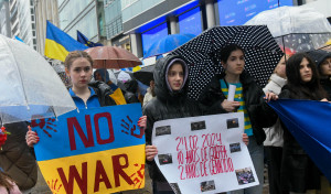 A Coruña Marcha en apoyo a Ucrania por la invasión rusa