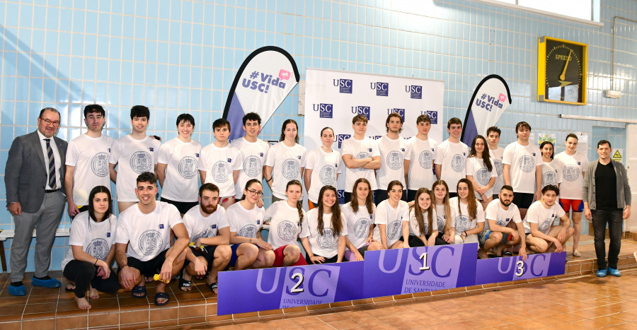 Santiago se impone a Vigo y Coruña en el Campeonato Universitario de Natación