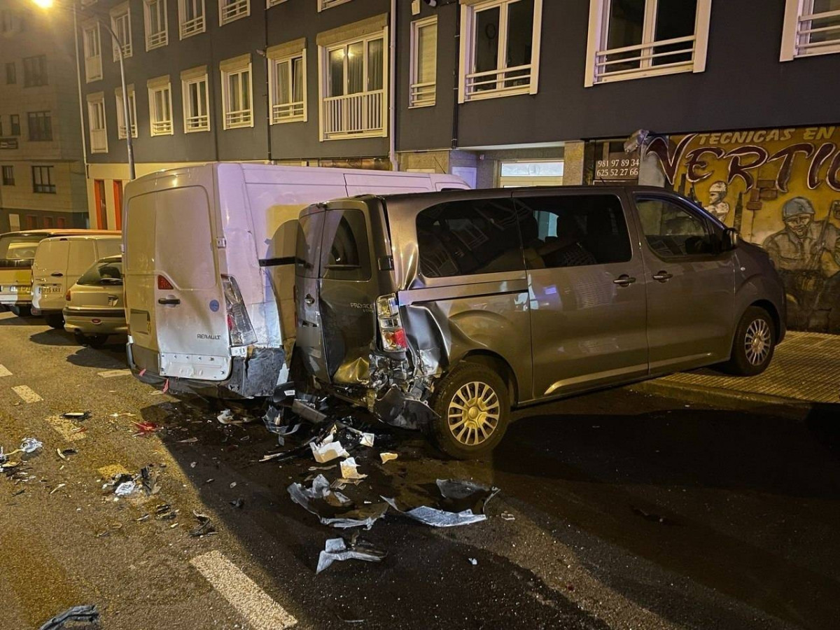 Coches afectados por el accidente en O Portu00e1dego