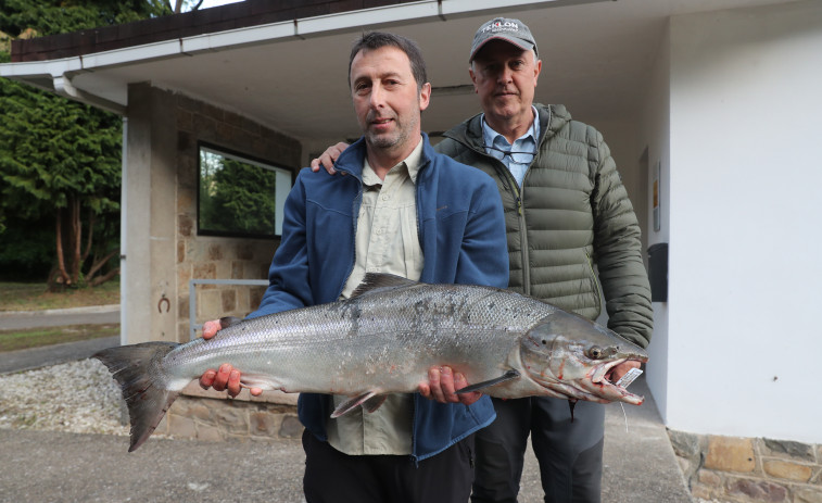 El río Narcea da un campanu de récord: 19.300 euros por un salmón de 8,2 kilos