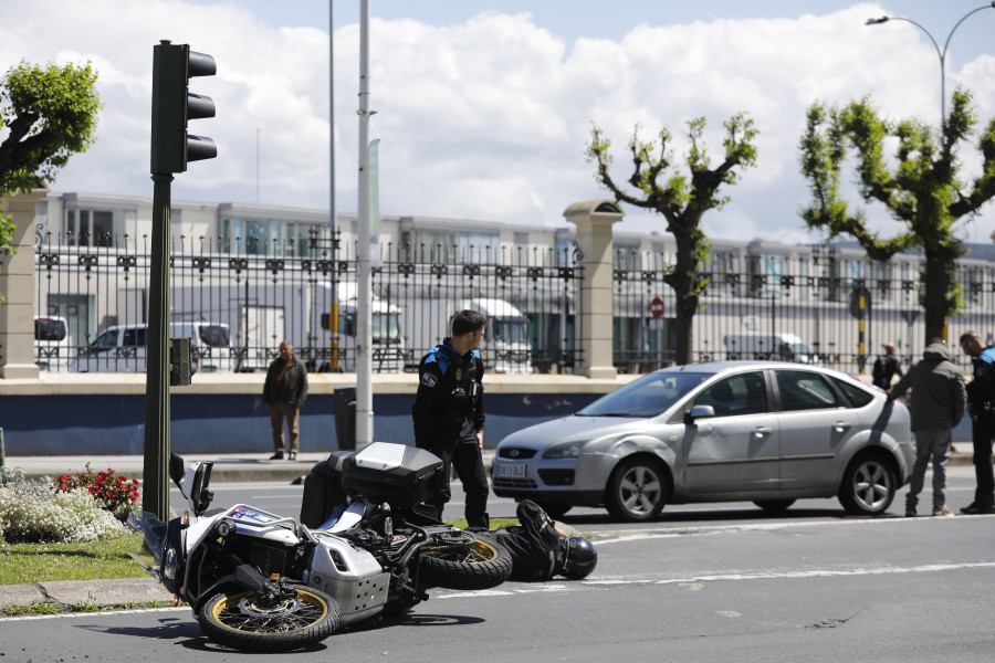 A Coruña registra en apenas doce horas dos accidentes de motocicleta, uno muy grave