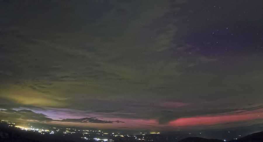 Galicia registra un inusual fenómeno de auroras boreales en la noche del viernes