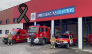 Los Bomberos de Oleiros rinden homenaje a su compañero fallecido en Vigo