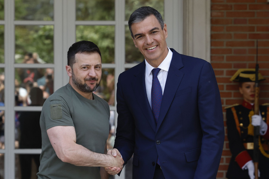 Pedro Sánchez recibe a Zelenski en el Palacio de la Moncloa