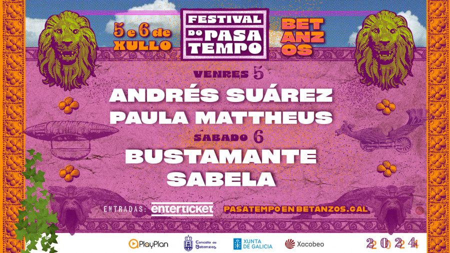 Bustamante, Andrés Suárez, Sabela y Paula Mattheus, los conciertos del Festival do Pasatempo de Betanzos