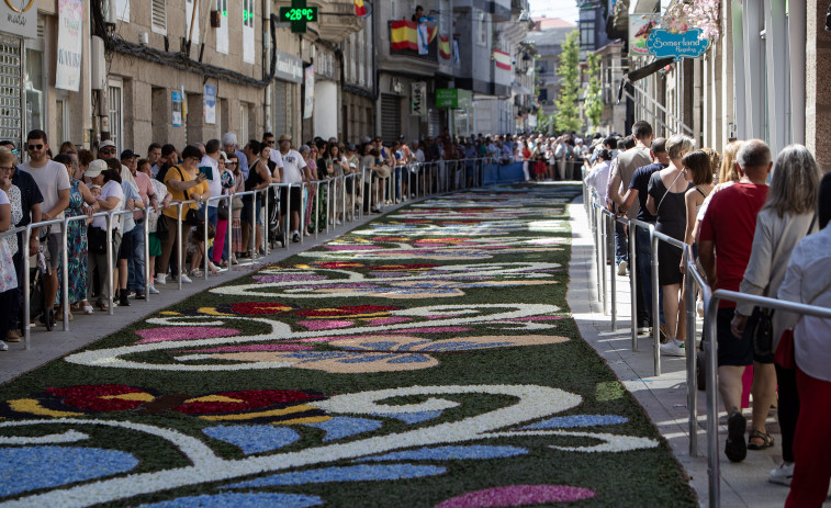 Ponteareas celebra el Corpus Christi con sus tradicionales alfombras de flores