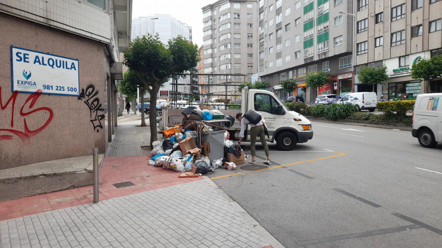 El porcentaje de recogida de basura en A Coruña cae al 10% en algunos barrios