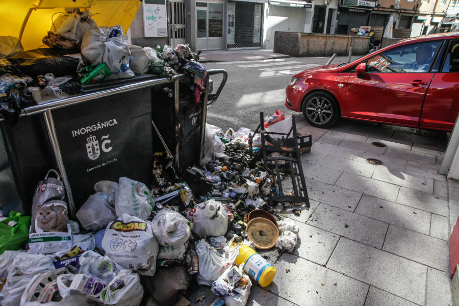 El fuego de un contenedor de basura provoca un incendio en matorrales del Martinete