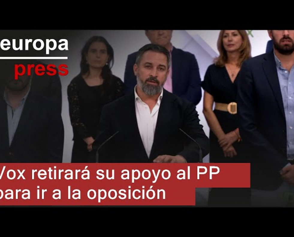 Vox retirará su apoyo al PP para ir a la oposición