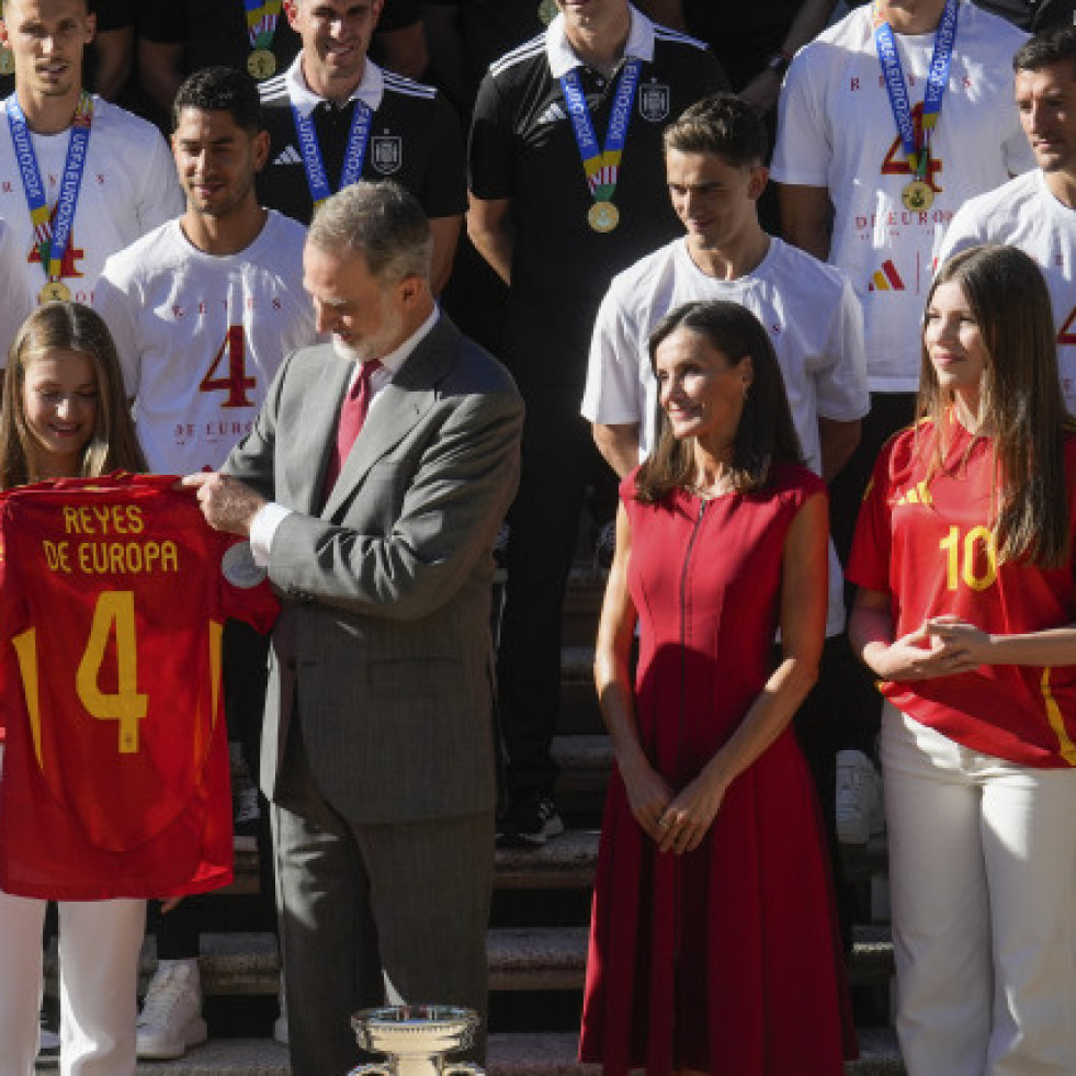 El Rey Felipe VI recibe a la selección española tras la conquista de la Eurocopa