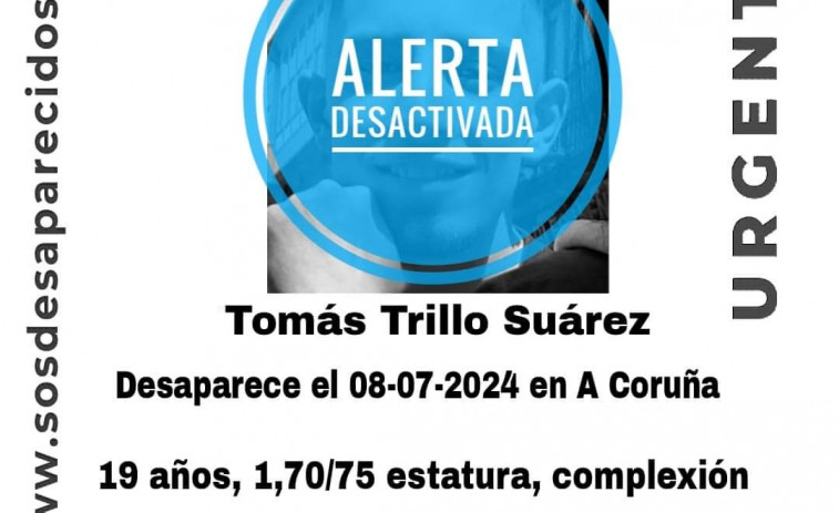 Desactivada la alerta por la desaparición de un joven de 19 años de A Coruña