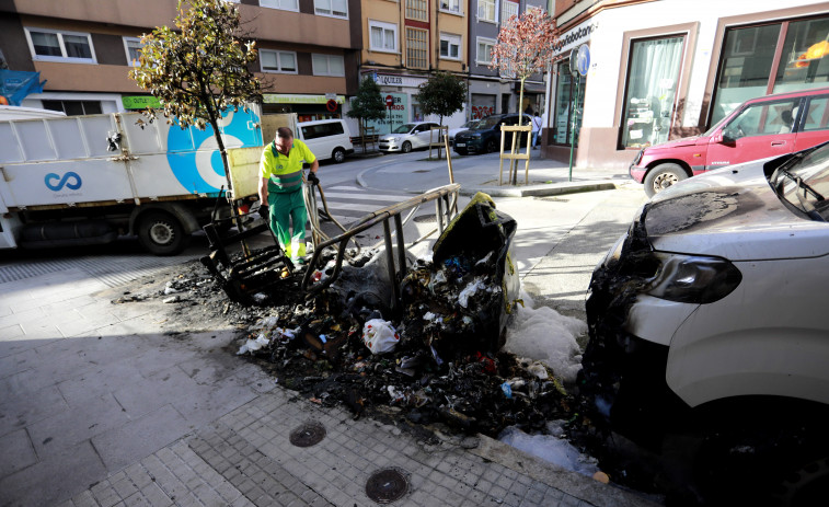 A Coruña registra menos contenedores quemados