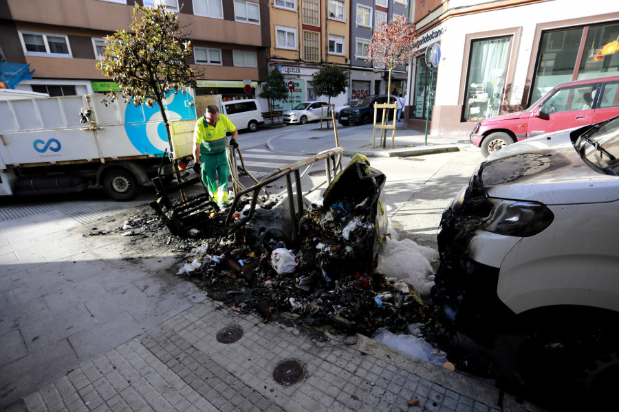 A Coruña registra menos contenedores quemados