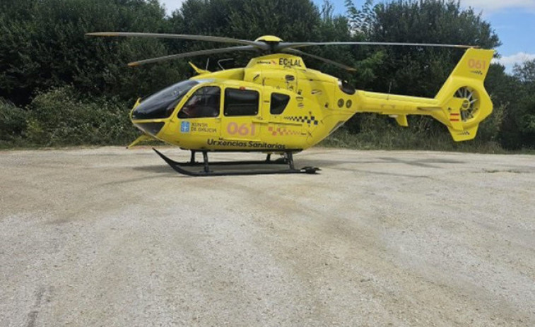 Evacuado en helicóptero al hospital tras caerle un árbol en una pierna en Outes