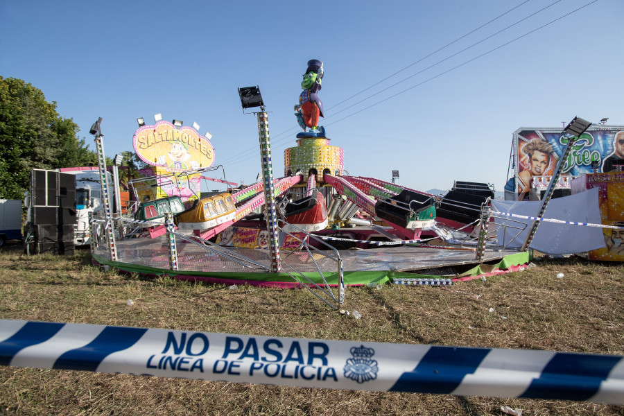 Desmontan el Saltamontes donde se produjo el accidente mortal en Vigo