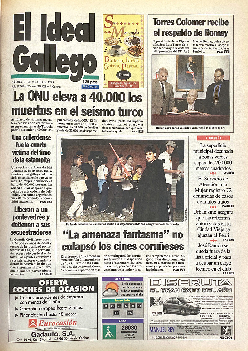 Portada 21 agosto 1999