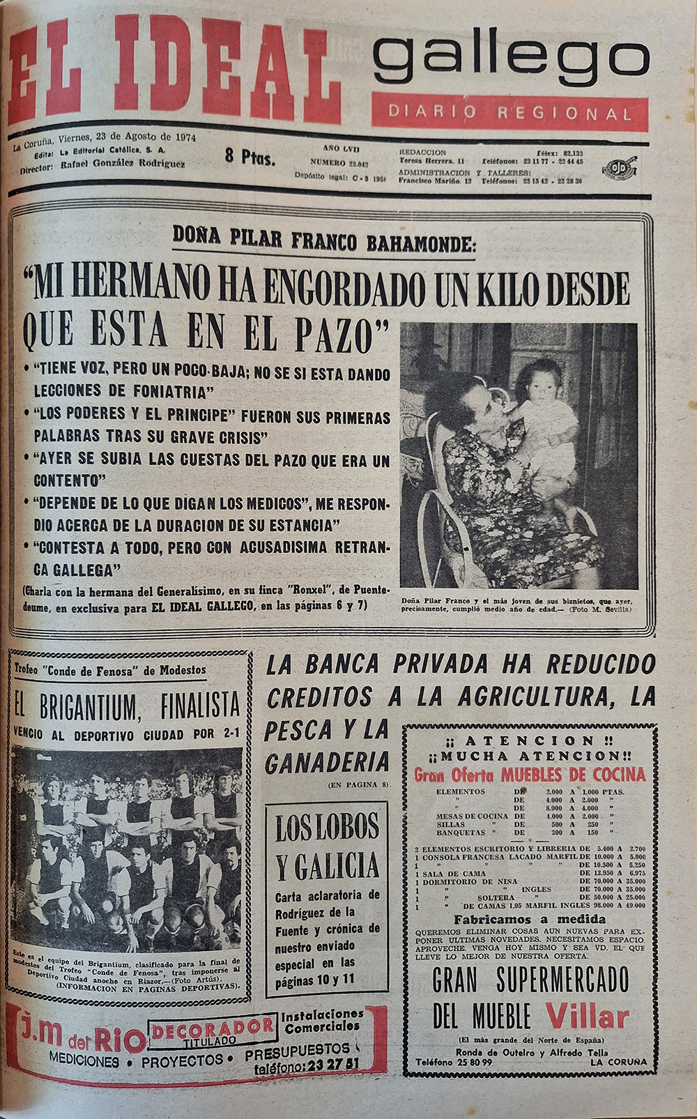 Portada 23 de agosto de 1974